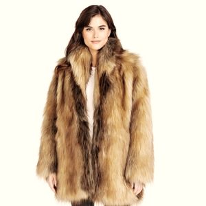 Donna Salyers Fabulous Furs Faux Fur Shawl Collar Coat Brand New with Tags